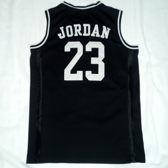 Jordan 23 AIR JORDAN Basketball Jersey Youth XL Black/White Stitch Letters/#'s - Picture 3 of 11